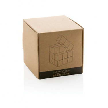 Logo trade promotional products image of: Wooden brain game in canvas pouch