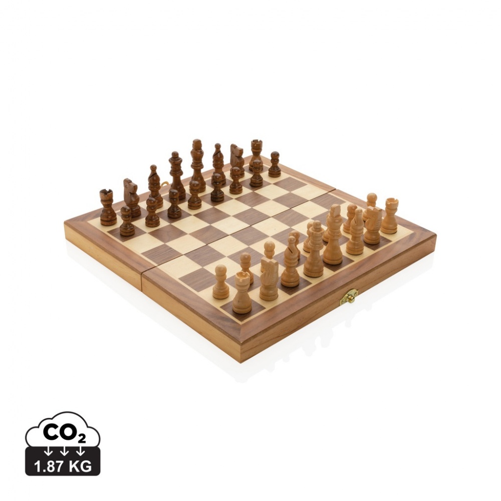 Logo trade promotional items picture of: Luxury wooden foldable chess set
