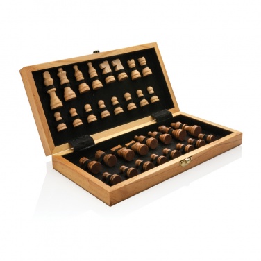 Logo trade promotional merchandise picture of: Luxury wooden foldable chess set