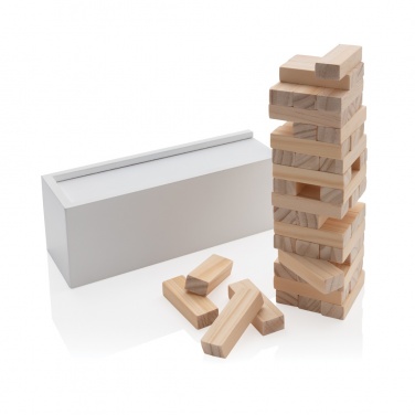 Logo trade promotional products picture of: Deluxe tumbling tower wood block stacking game