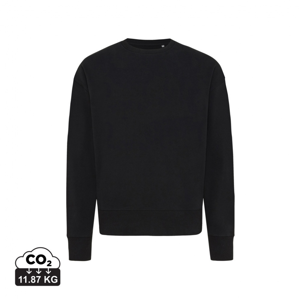 Logo trade promotional merchandise picture of: Iqoniq Kruger relaxed recycled cotton crew neck
