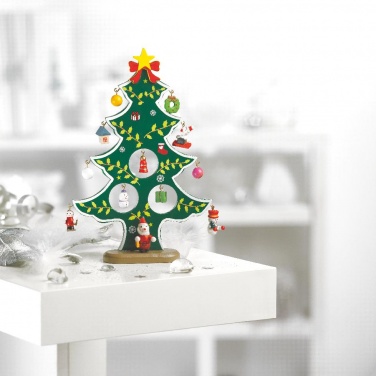 Logo trade business gifts image of: Wooden xmas tree decoration