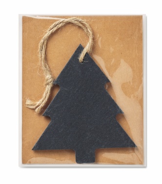 Logo trade corporate gifts image of: Slate xmas hanger tree