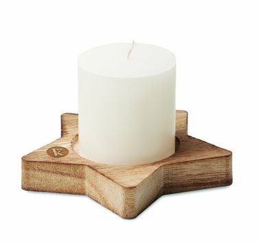 Logo trade advertising products image of: Candle on star wooden base