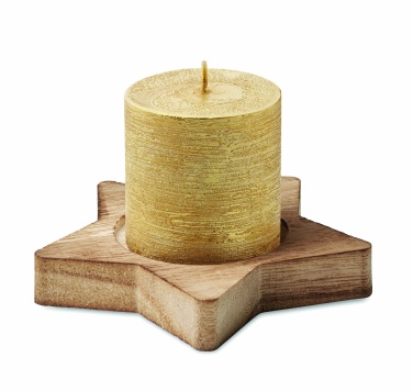 Logotrade corporate gift image of: Candle on star wooden base