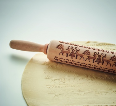 Logo trade promotional merchandise picture of: Christmas pastry wooden rolling