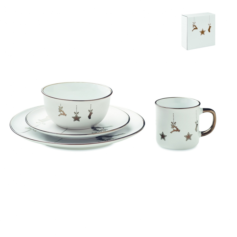 Logo trade advertising products image of: 4 piece ceramic place setting
