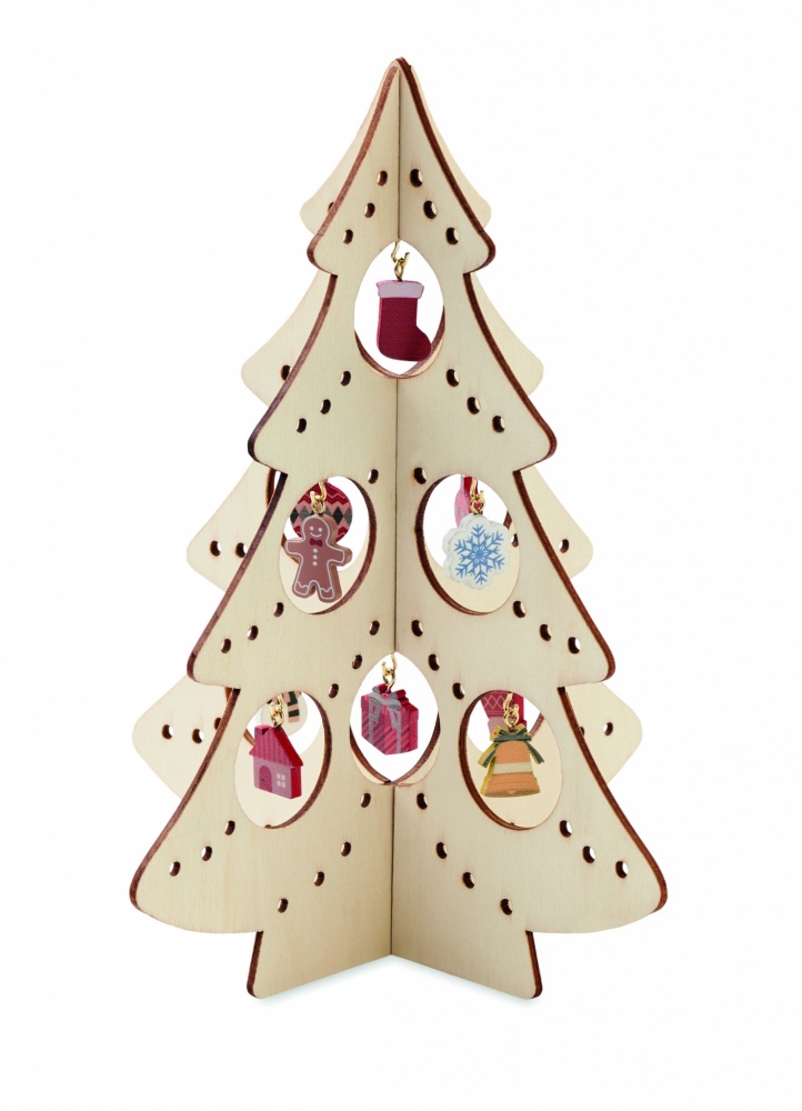 Logo trade promotional item photo of: Wooden Xmas tree decoration