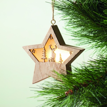 Logo trade corporate gift photo of: MDF star with light