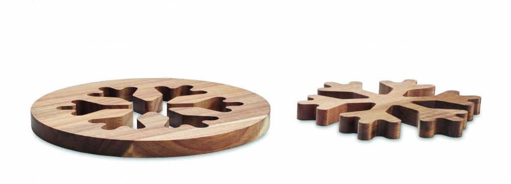 Logo trade promotional giveaways picture of: Acacia wooden pot holders set