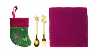Logotrade promotional item image of: Christmas dessert cutlery set