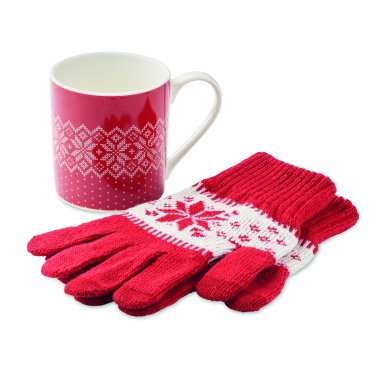 Logo trade promotional item photo of: Winter gift mug and gloves set