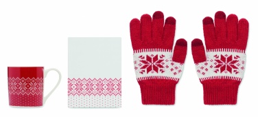 Logo trade corporate gift photo of: Winter gift mug and gloves set
