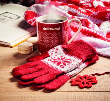 Logo trade corporate gifts picture of: Winter gift mug and gloves set
