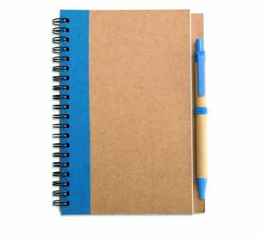 Logo trade corporate gifts picture of: B6 recycled notebook with pen