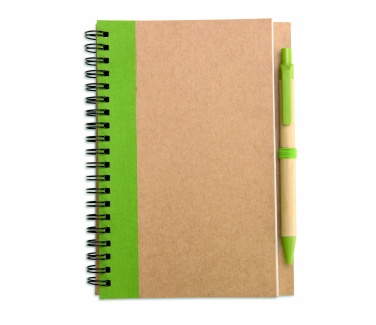 Logo trade promotional giveaways picture of: B6 recycled notebook with pen