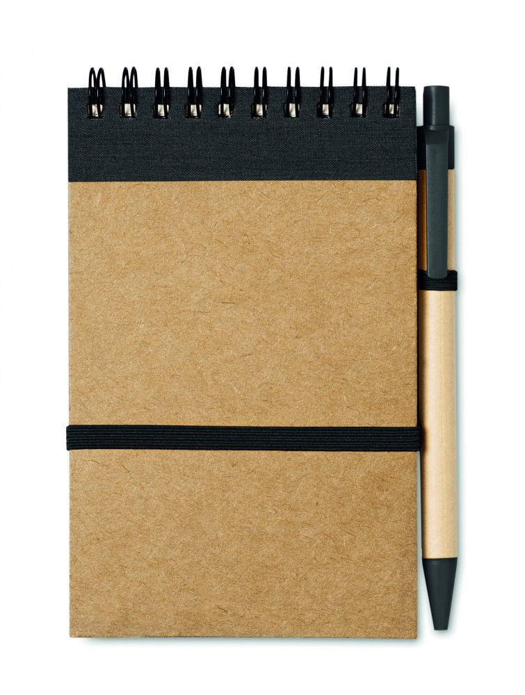 Logotrade promotional gift image of: A6 recycled notepad with pen