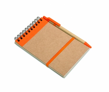 Logo trade business gift photo of: A6 recycled notepad with pen
