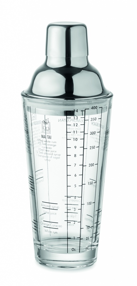 Logotrade promotional products photo of: Glass cocktail shaker 400 ml