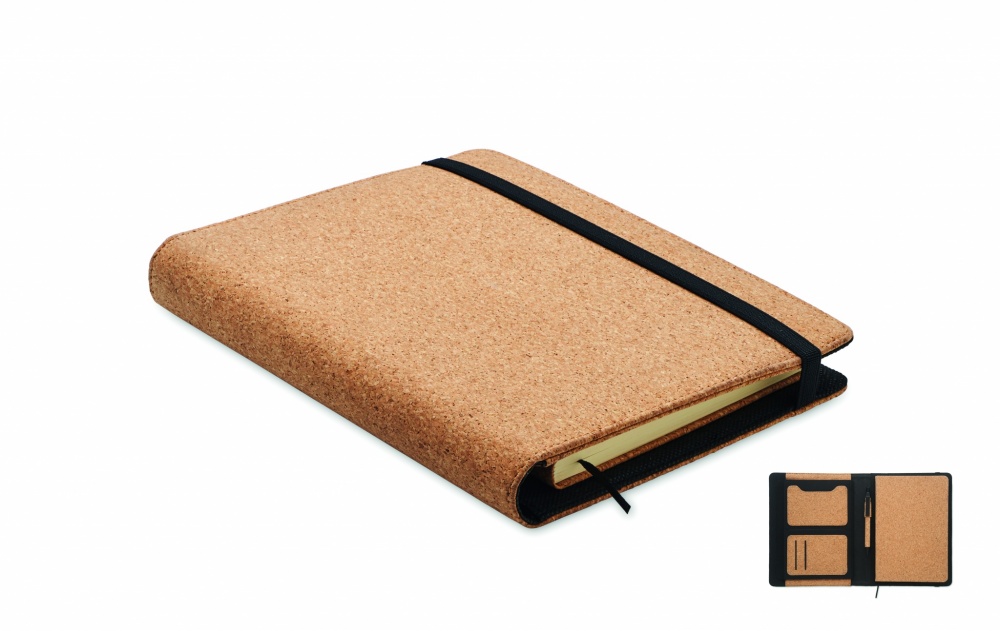 Logo trade promotional items image of: A5 portfolio in cork