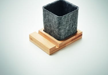 Logo trade promotional gifts picture of: RPET felt pen pot phone stand