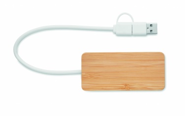 Logotrade business gifts photo of: Bamboo USB 3 ports hub
