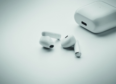 Logo trade business gifts image of: TWS earbuds with charging base
