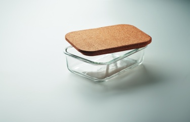 Logo trade promotional merchandise picture of: Glass lunch box with cork lid