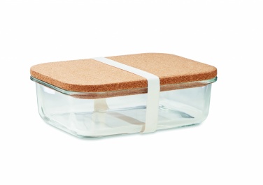 Logo trade business gifts image of: Glass lunch box with cork lid