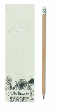 Logo trade corporate gift photo of: Natural pencil in seeded pouch
