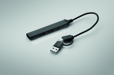 Logo trade promotional gift photo of: USB 4 port hub 19 cm