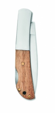 Logo trade promotional giveaways picture of: Foldable knife in acacia wood