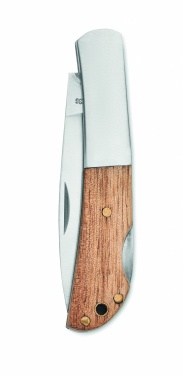 Logo trade promotional merchandise image of: Foldable knife in acacia wood