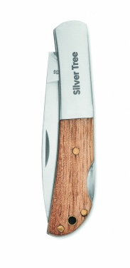 Logo trade advertising product photo of: Foldable knife in acacia wood