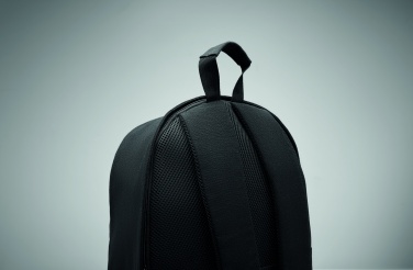 Logo trade promotional giveaways picture of: A 15-inch laptop backpack made of recycled pre-consumer cotton and recycled polyester with customizable printing.