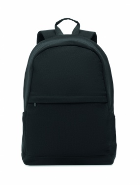 Logotrade promotional gift image of: A 15-inch laptop backpack made of recycled pre-consumer cotton and recycled polyester with customizable printing.