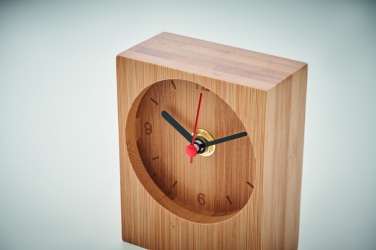 Logo trade promotional gifts image of: Bamboo table clock