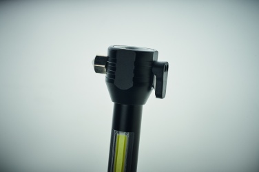 Logo trade promotional products picture of: 3-in-1 aluminum flashlight with an emergency hammer and seatbelt cutter, customizable with printing