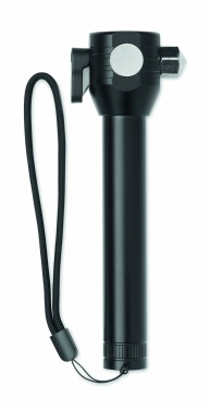 Logotrade promotional merchandise picture of: 3-in-1 aluminum flashlight with an emergency hammer and seatbelt cutter, customizable with printing