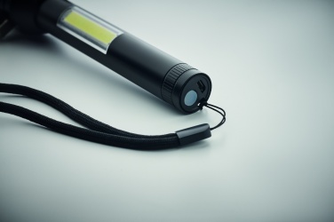 Logo trade promotional item photo of: 3-in-1 aluminum flashlight with an emergency hammer and seatbelt cutter, customizable with printing