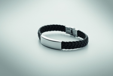 Logo trade promotional products picture of: Braided faux leather bracelet
