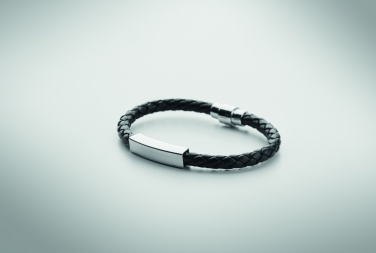 Logo trade business gift photo of: Braided faux leather bracelet