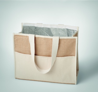 Logotrade promotional item picture of: Jute and canvas cooler bag