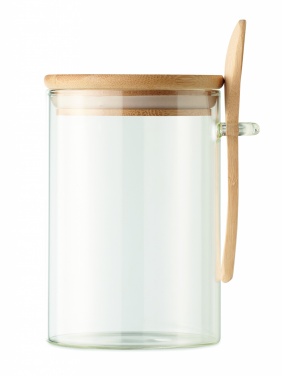Logotrade promotional gift picture of: Glass jar with spoon 600 ml