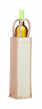 Logo trade corporate gifts image of: Jute wine bag for one bottle