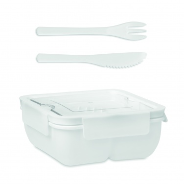 Logo trade promotional giveaways image of: Lunch box with cutlery 600ml