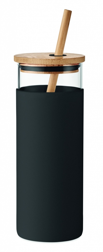 Logotrade advertising products photo of: Glass tumbler 450ml bamboo lid