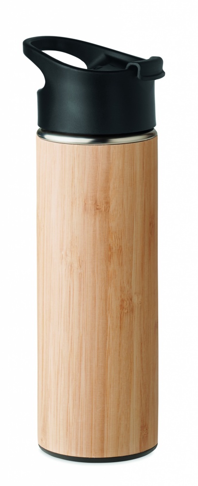 Logotrade advertising product picture of: Double wall bamboo flask 450ml