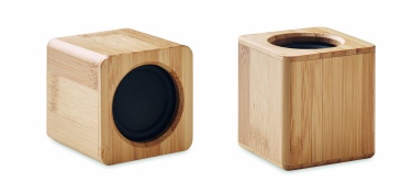 Logo trade corporate gifts picture of: Set of Bamboo wireless speaker