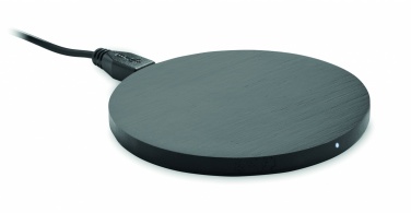 Logo trade promotional merchandise photo of: Wireless charger bamboo 10W RUNDO +